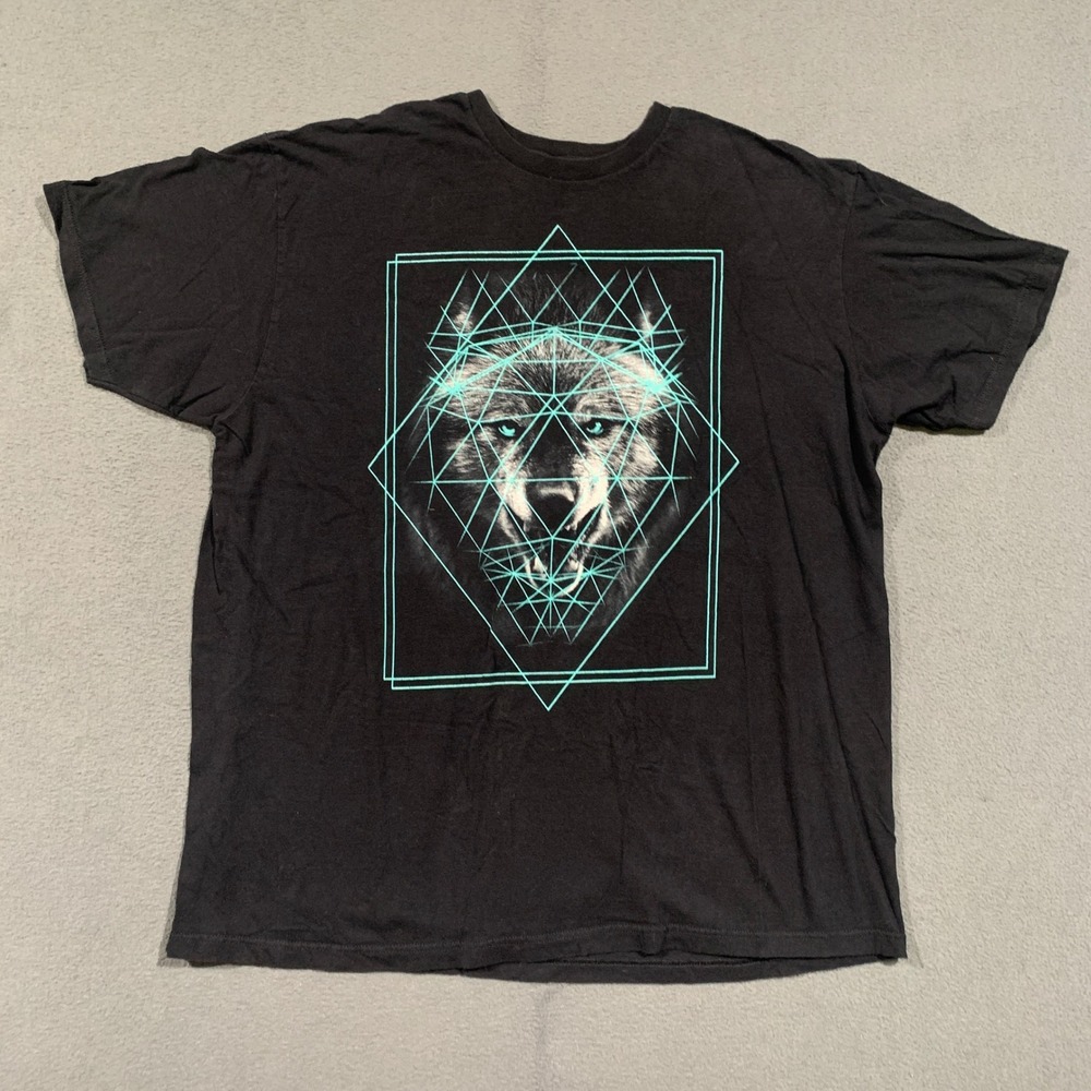 Tony Hawk Mens XL Geometric Big Wolf Graphic T-Shirt Short Sleeve Cotton Tee
